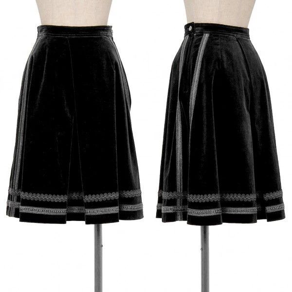 Comme des Garcons Comme des Garcons size S Retro black velvet overskirt Size 24" / US 00 / IT 34 - 1 Thumbnail