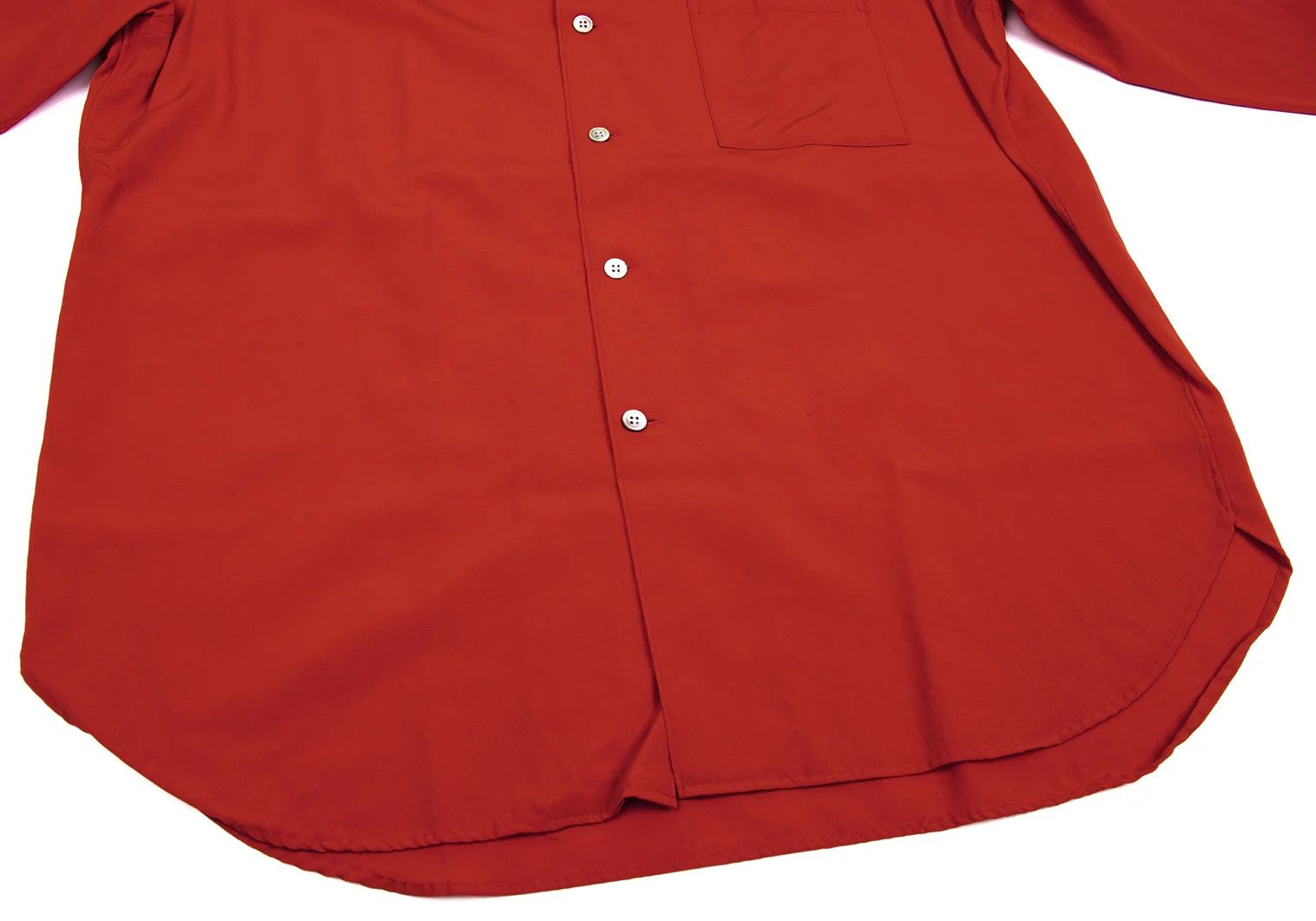 Yohji Yamamoto Yohji Yamamoto Wool Open Collar Shirt Red M Size US M / EU 48-50 / 2 - 9 Thumbnail