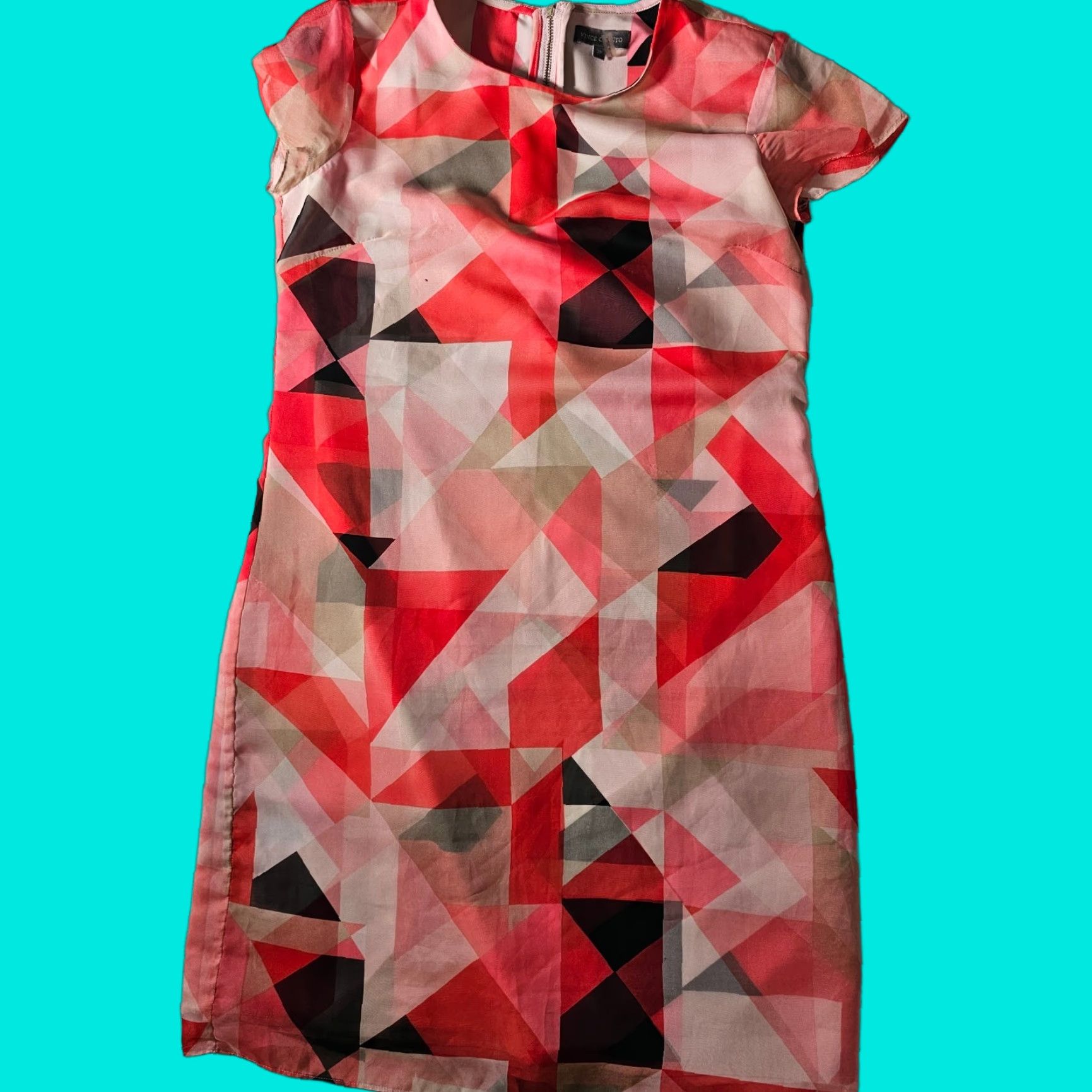 Vince Camuto Vince Camuto Dress Womens 2P Chiffon Above Knee Allover Print Shift Size 26" / US 2 / IT 38 - 1 Thumbnail