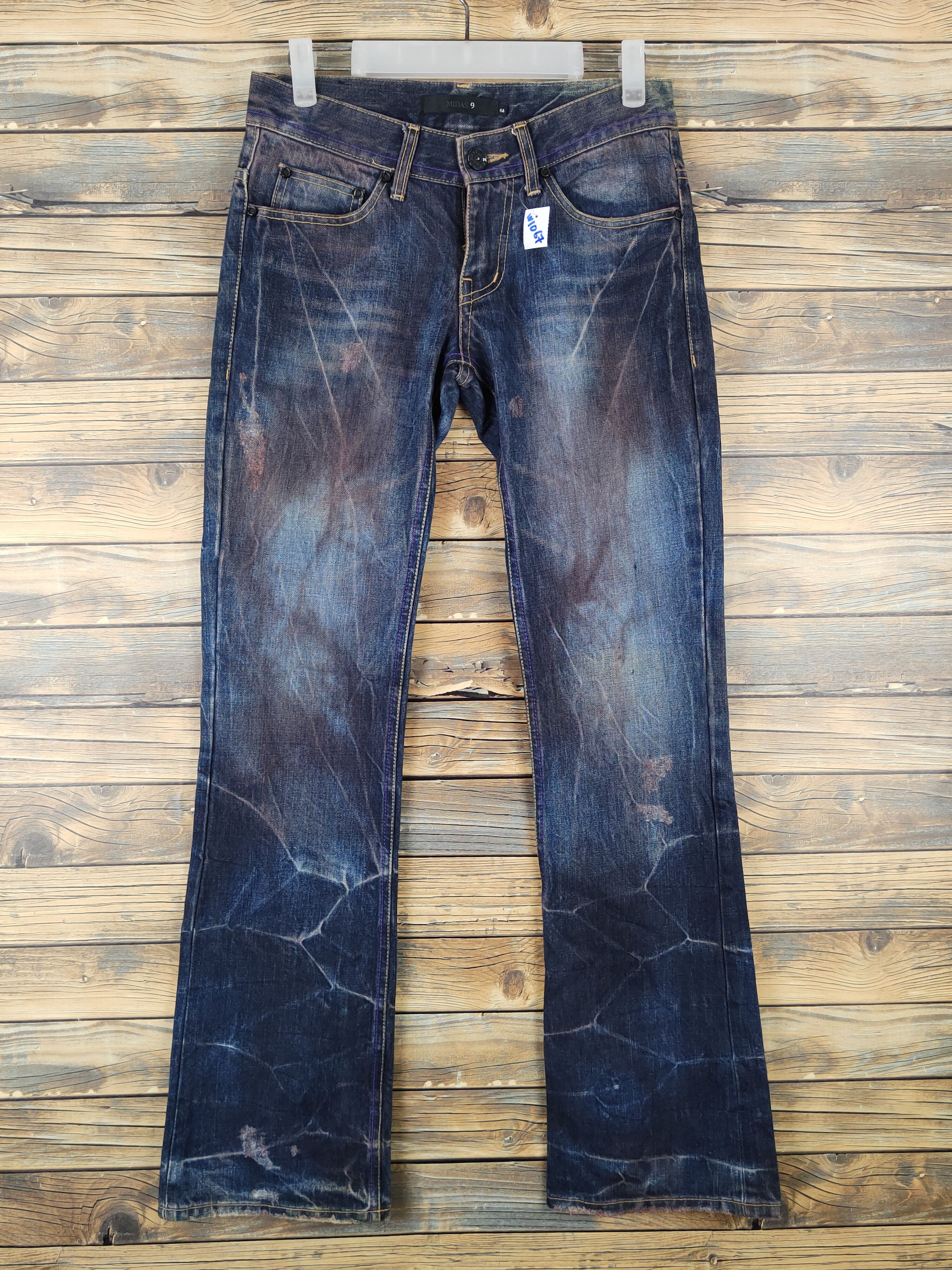 Midas 9 Dark Blue thunder Distressed Ripped Jeans #W1067