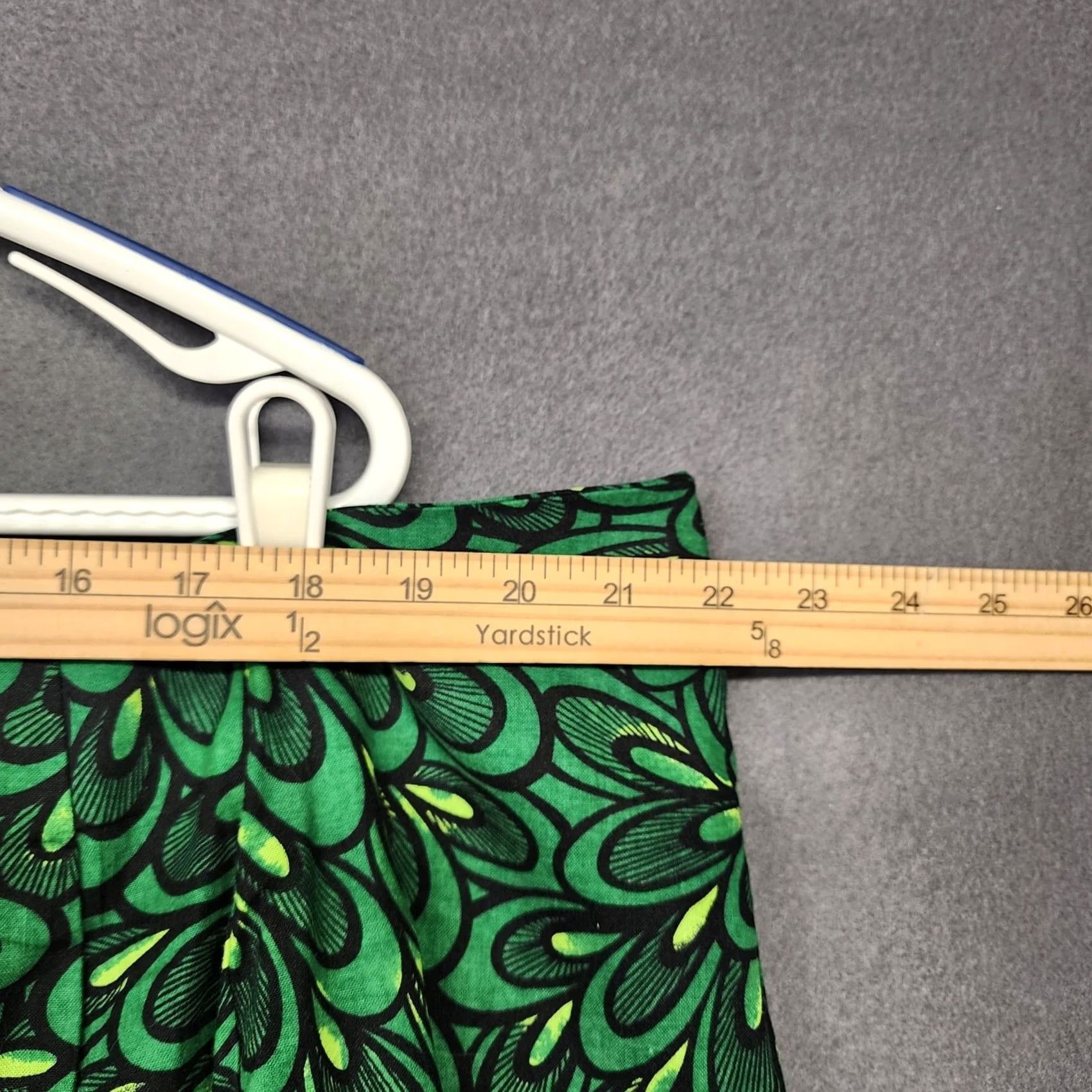 Vintage VINTAGE Handmade Womens Plus Size Skirt Green Retro Abstract Print A-Line 44 Waist Knee Length Womens Size 30" / US 8 / IT 44 - 3 Thumbnail