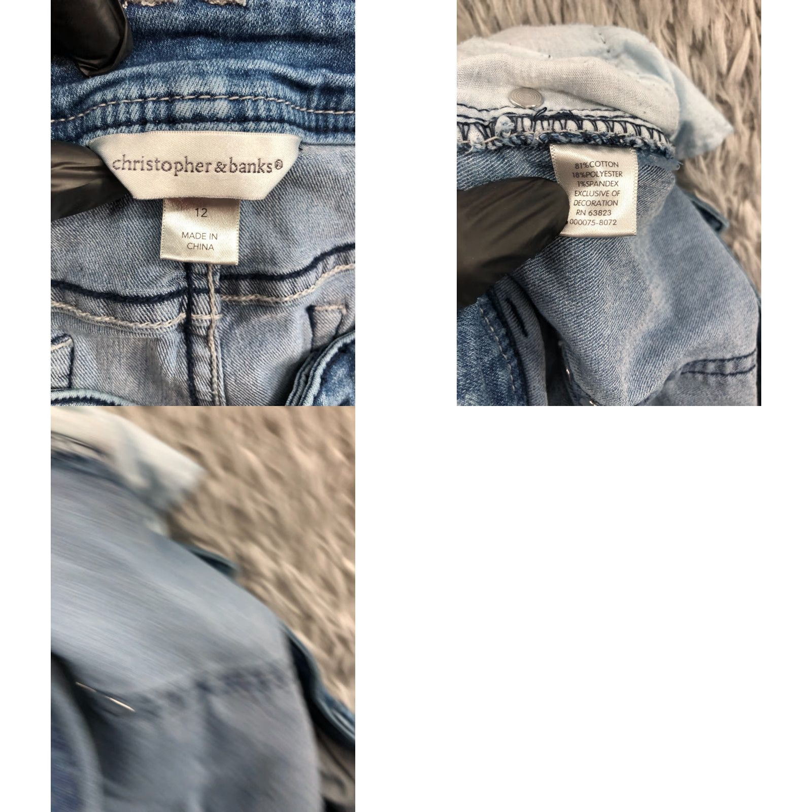 Vintage Christopher & Banks Crop Jeans Size 12 Womens Medium Wash Blue Jeans Crop Style 5-Pocket Regular Rise Belt Loops Denim Cotton Size 34" / US 12 / IT 48 - 9 Thumbnail