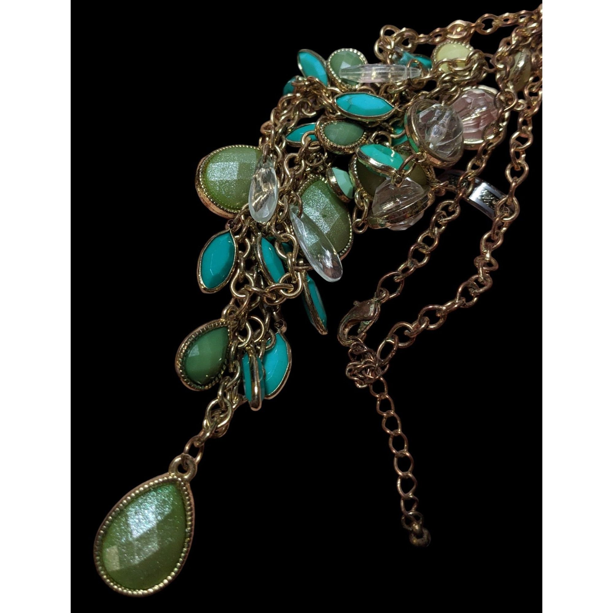 Other Festival Glam Multilayer Green And Teal Gemmed Necklace Size ONE SIZE - 4 Thumbnail