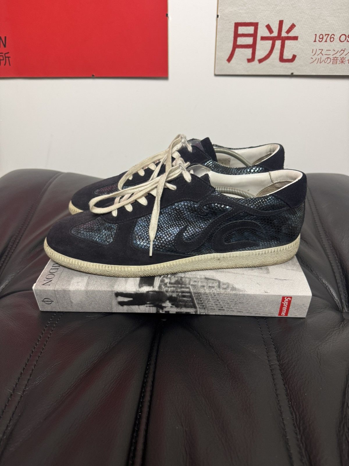 Just Cavalli Just Cavalli Gats Designer Snakeskin Low Top Sneakers Army Size US 10 / EU 43 - 1 Thumbnail