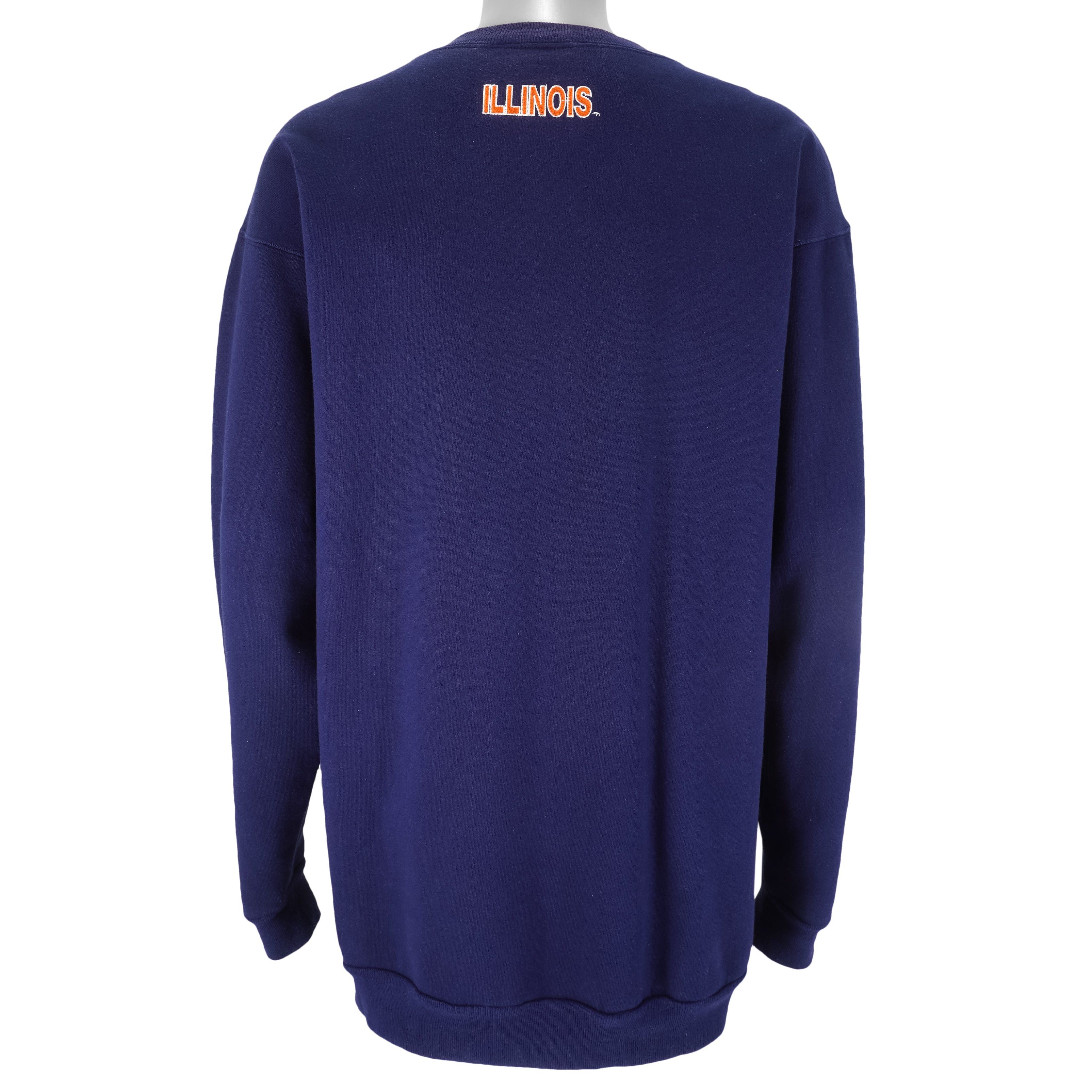 NCAA (Team Edition) - Fighting Illini Embroidered Sweatshirt 90s Size US XXL / EU 58 / 5 - 2 Thumbnail
