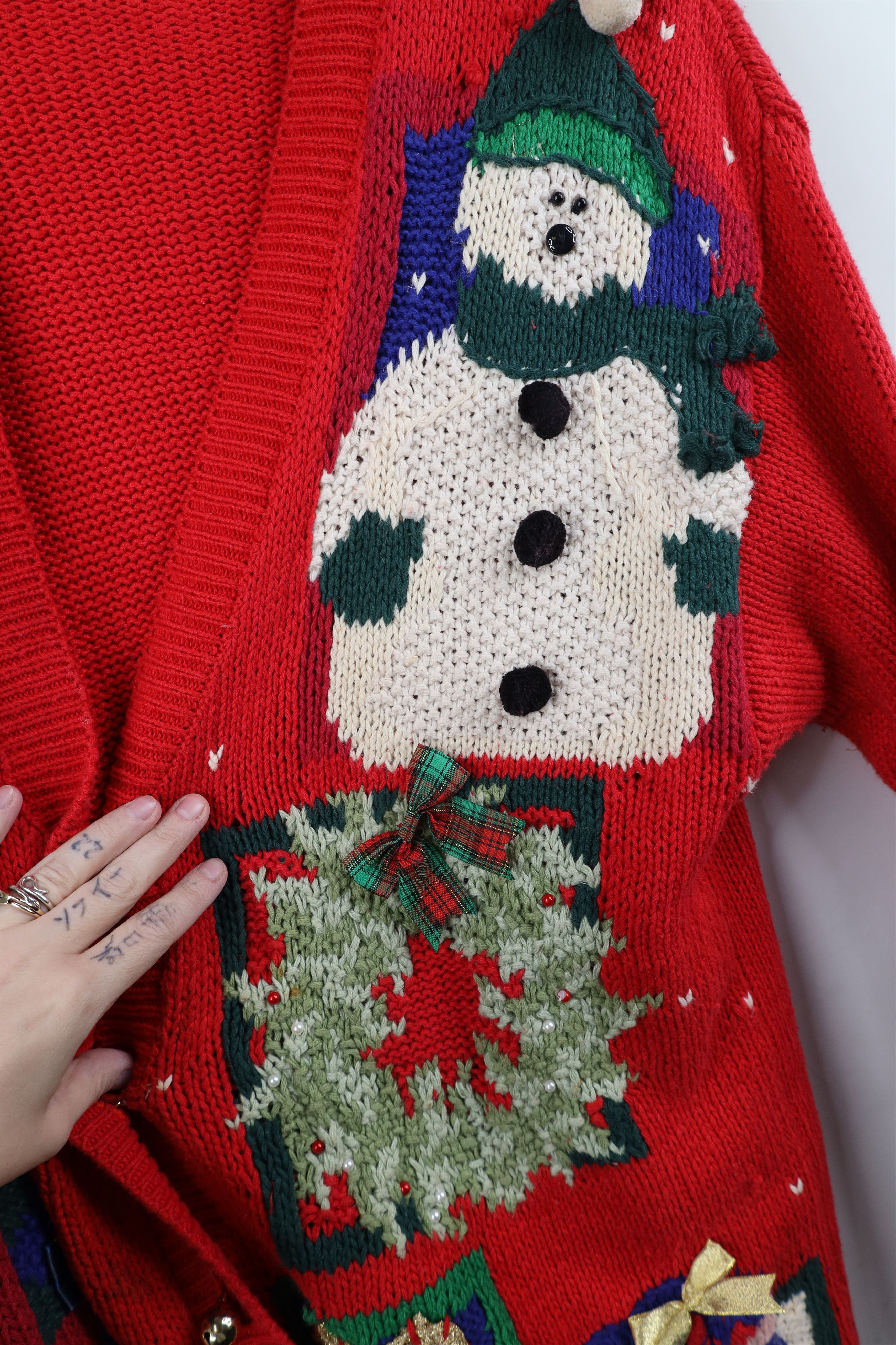 Vintage Vintage 90s Streetwear Bells Christmas Cardigan Sweater Size L / US 10 / IT 46 - 8 Thumbnail