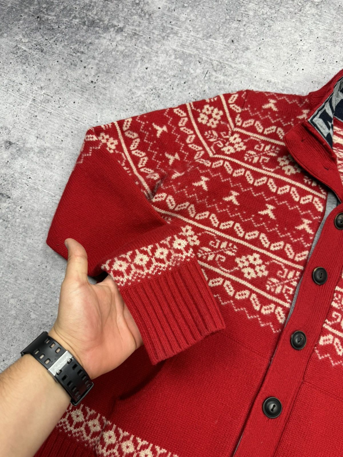 Napapijri × Vintage Vintage Napapijri 90’s Y2K Style Big Logo Rare Wool Sweater Size US L / EU 52-54 / 3 - 9 Thumbnail