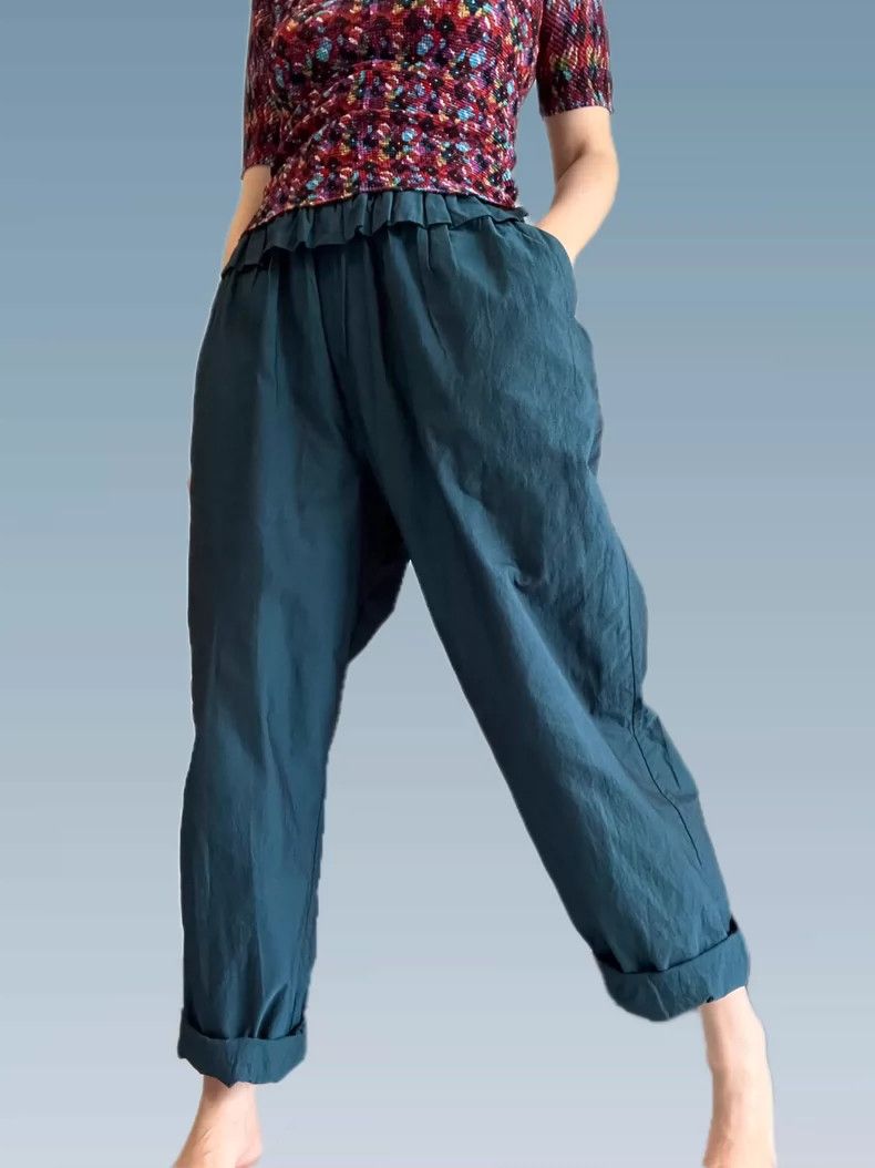 Issey Miyake Issey Miyake size:2 Dark blue mainline trousers Size 31" - 2 Thumbnail