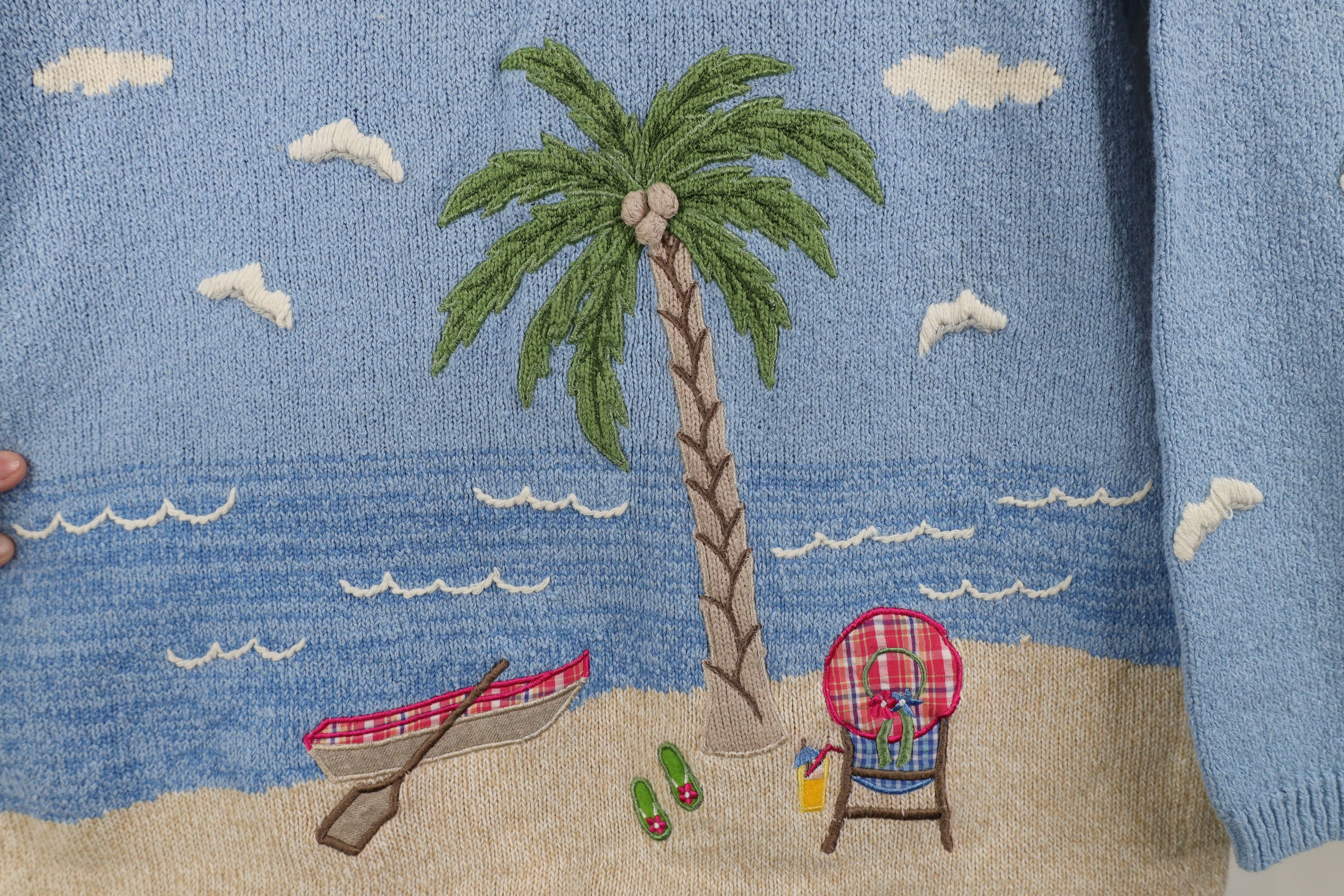 Vintage Vintage 90s Streetwear Knit Beach All Over Print Sweater Size L / US 10 / IT 46 - 5 Thumbnail