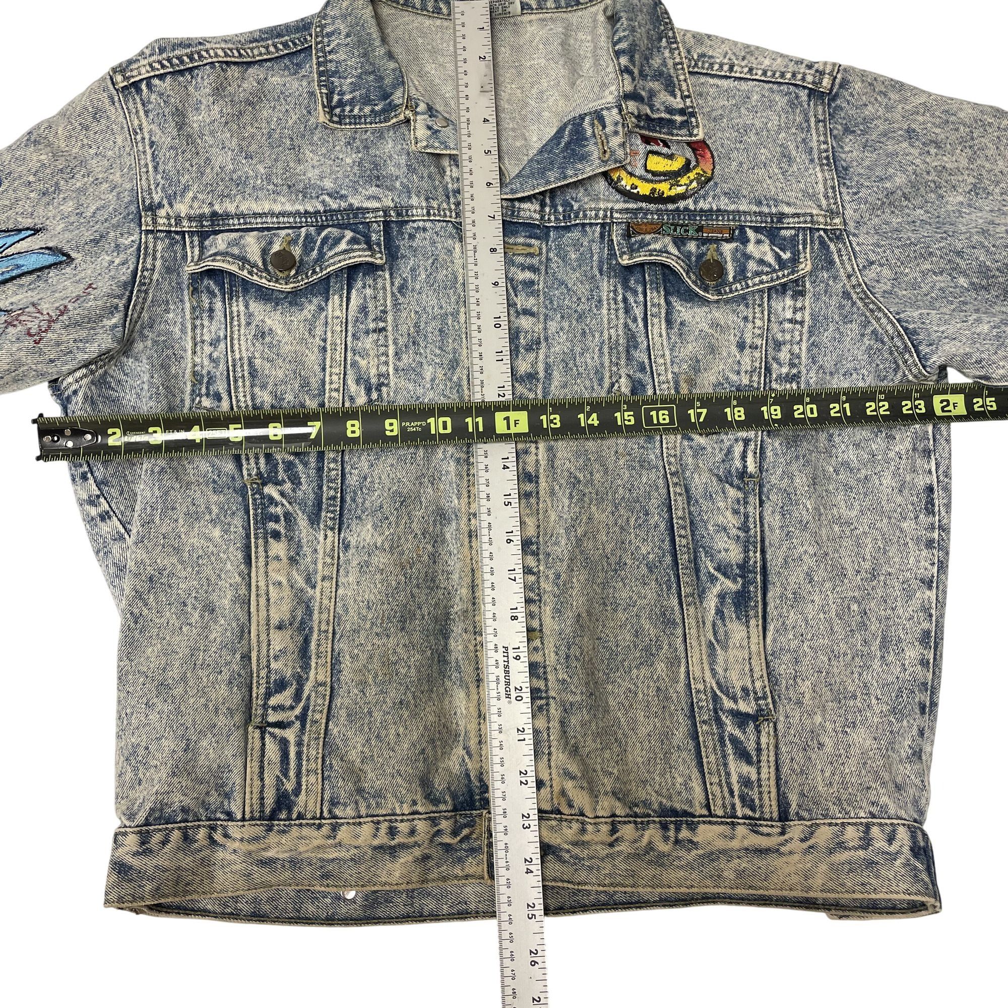 Slick Vtg Slick Bad Boy ACID WASH Blue Jean PUNK ROCKER Jacket Size US XL / EU 56 / 4 - 10 Thumbnail