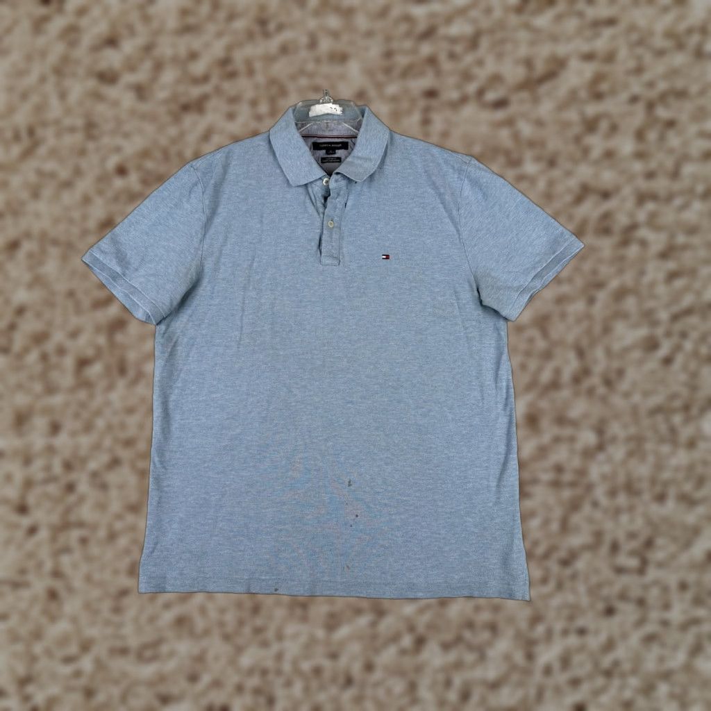 Tommy Hilfiger VINTAGE Tommy Hilfiger Polo Shirt Mens XL Blue Short Sleeve Knit Custom Fit Regular Fit Polo Golf Sports Shirt Mens XL Blue Size US XL / EU 56 / 4 - 1 Thumbnail