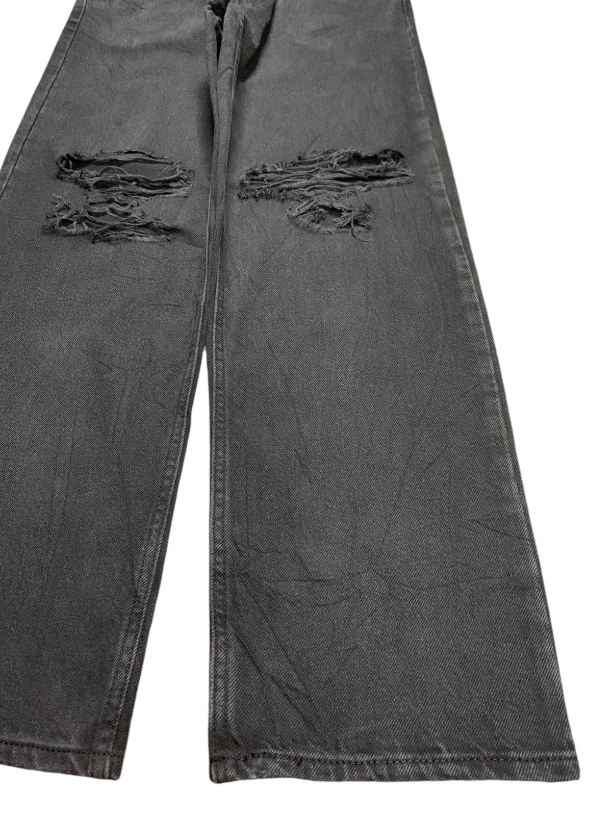 Levi's Levis Baggy Silver Tab Distressed Ripped Black Jeans Size 29" - 7 Thumbnail