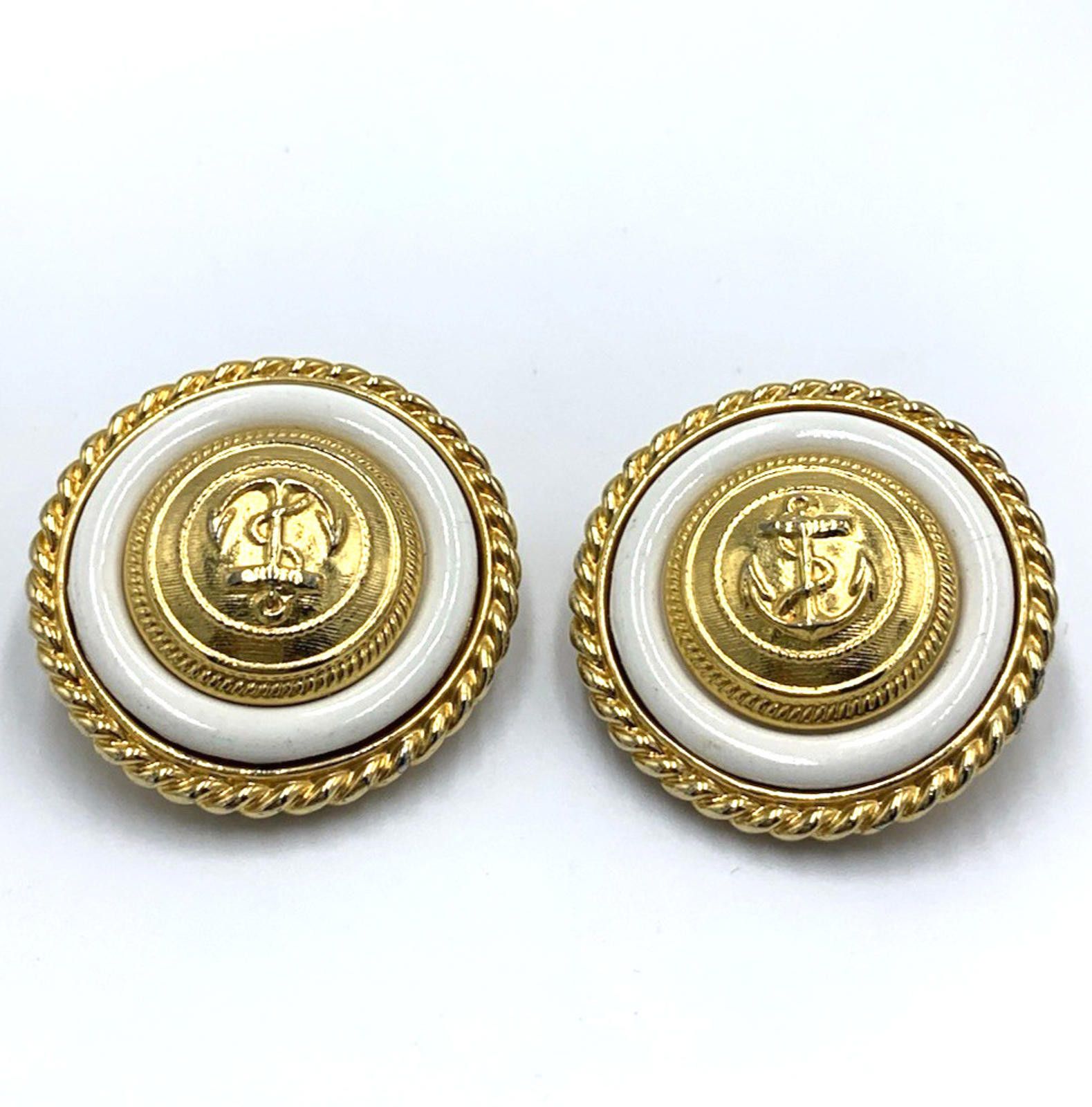 Other Ben Amun Nautical Anchor Round Gold Tone Clip-On Earrings Size ONE SIZE - 2 Thumbnail