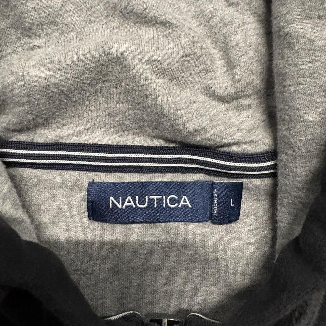 Nautica Crazy Vintage Y2K/2000s Black Nautica Zipup Hoodie with grey lining! Size US L / EU 52-54 / 3 - 4 Thumbnail