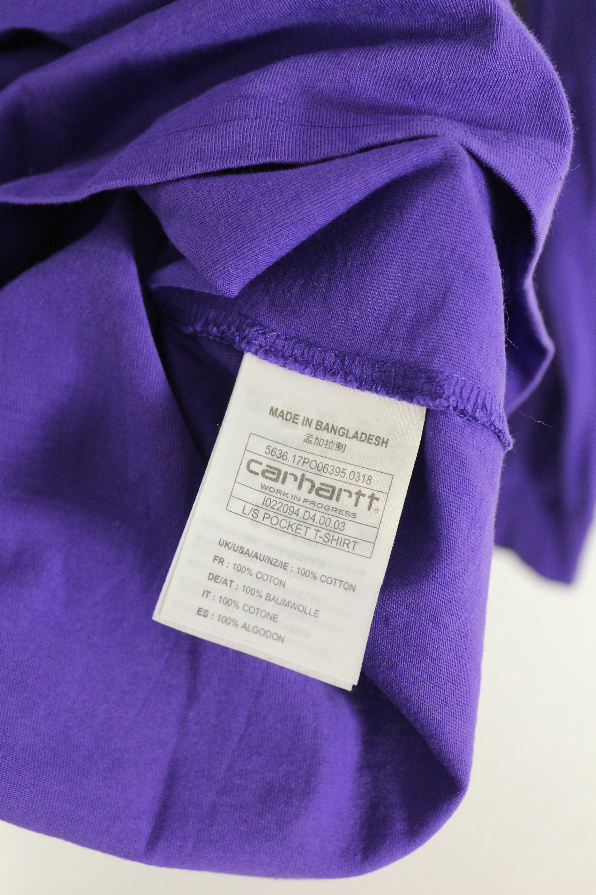 Carhartt × Carhartt Wip Carhartt WIP Logo Pocket LS T-shirt Tee Purple NZ Size US L / EU 52-54 / 3 - 4 Thumbnail