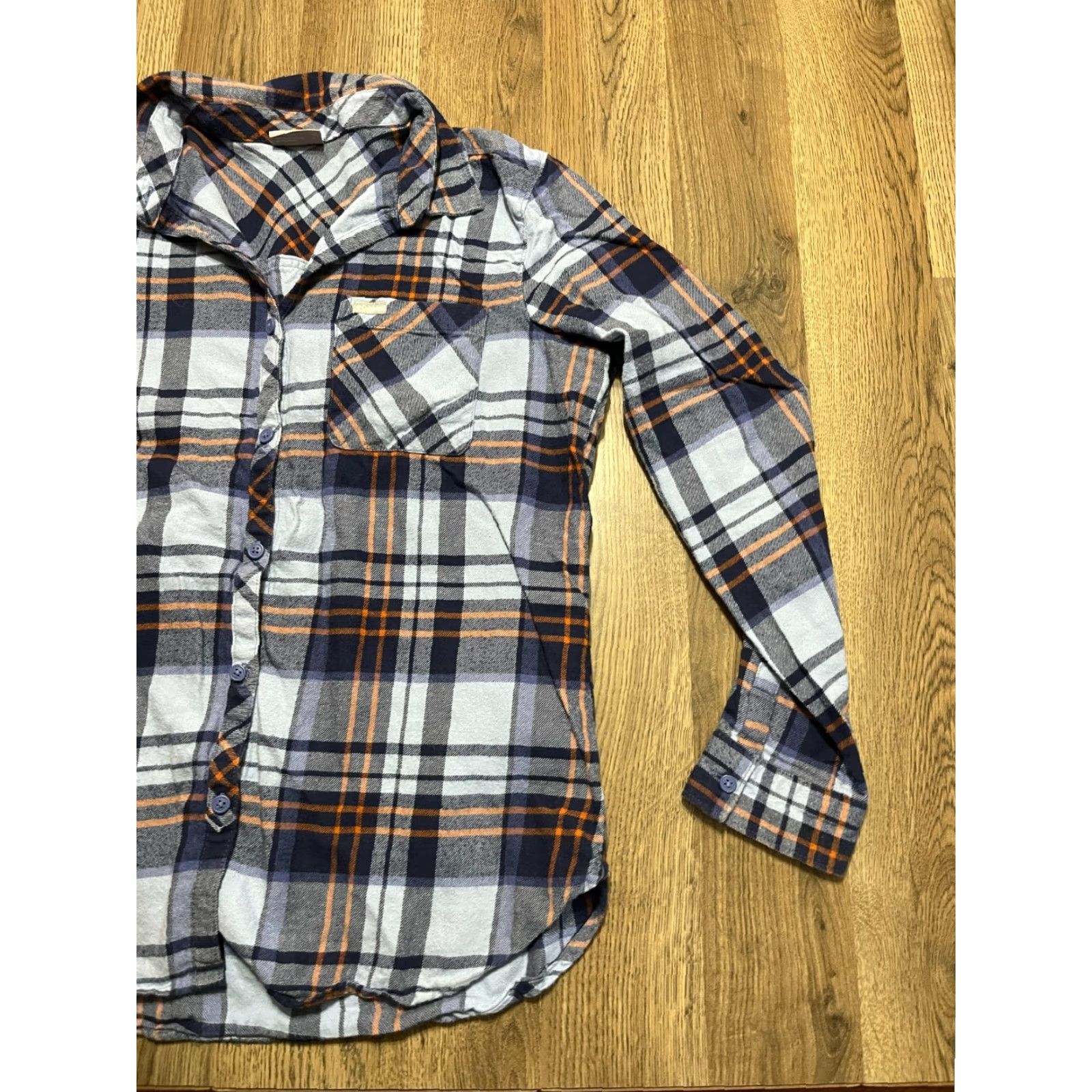 Vintage Columbia Shirt, Women's Size Large, Plaid, Button-Up, Long Sleeve, Orange, Blue, Casual, Fall, Spring, Summer, Regular Fit, Womens, Colu m bia Shirt Size L / US 10 / IT 46 - 4 Thumbnail