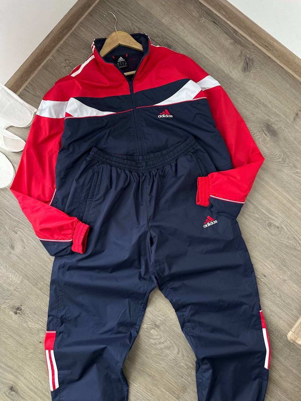 Adidas × Vintage Vintage Adidas Nylon Drill Sportswear Tracksuit Size 38R - 9 Thumbnail