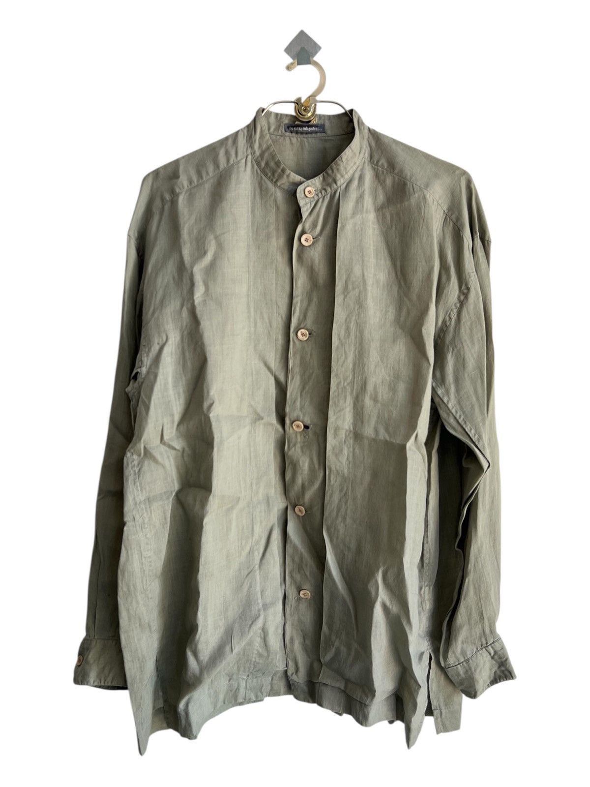 Issey Miyake Archive 1980s IM Men Premium Linen Stand Collar Pleated Jkt Size US L / EU 52-54 / 3 - 1 Thumbnail