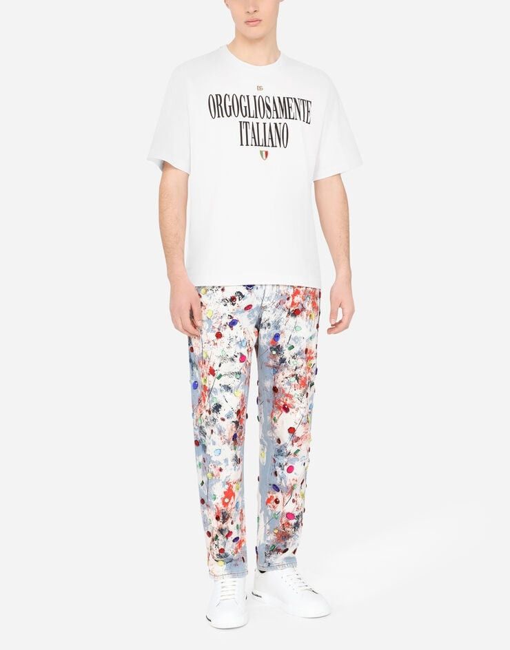 Dolce & Gabbana o1y0125 Logo Embellished Jeans in Multicolor Size US 30 / EU 46 - 6 Thumbnail