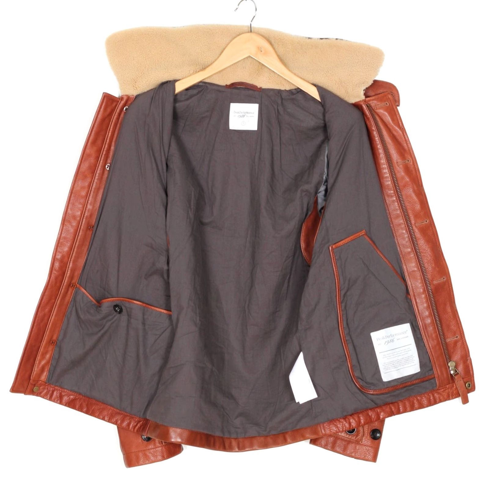 Peak Performance PEAK PERFORMANCE ROCCO LJ Sherpa Collar Leather Jacket Men Size S MJ4323 Size US S / EU 44-46 / 1 - 5 Thumbnail