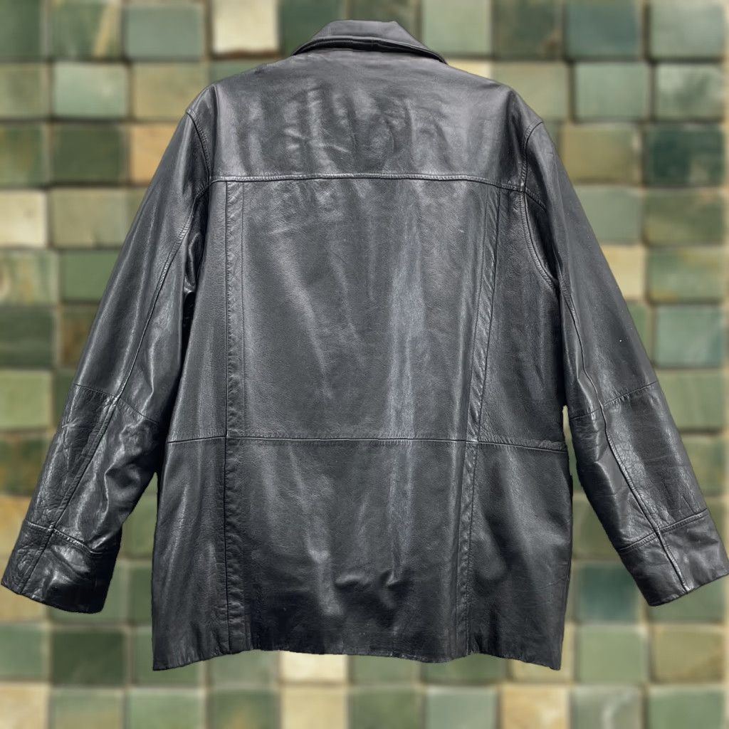 Vintage Wilsons Leather Jacket Mens XL 100% Leather Thinsulate Moto 90s Western Blazer Biker Winter Black XL Mens Size US XL / EU 56 / 4 - 1 Thumbnail