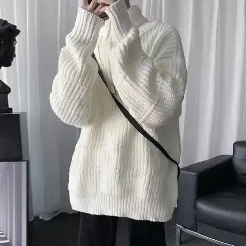 Japanese Brand Turtle Neck - Style Streetwear Knitted Sweatshirt Size US M / EU 48-50 / 2 - 1 Thumbnail