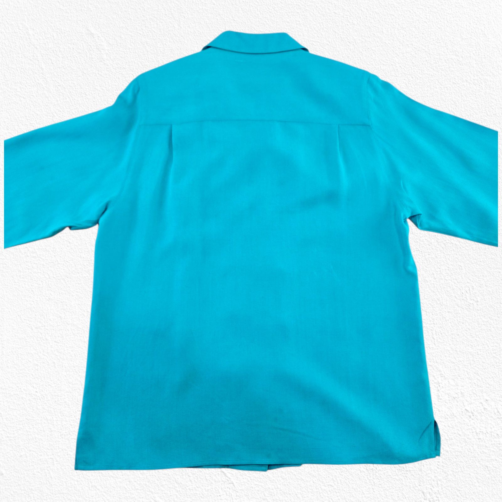 Vintage Vintage Turquoise Silk Button Up Blouse Size 6 Size M / US 6-8 / IT 42-44 - 8 Thumbnail