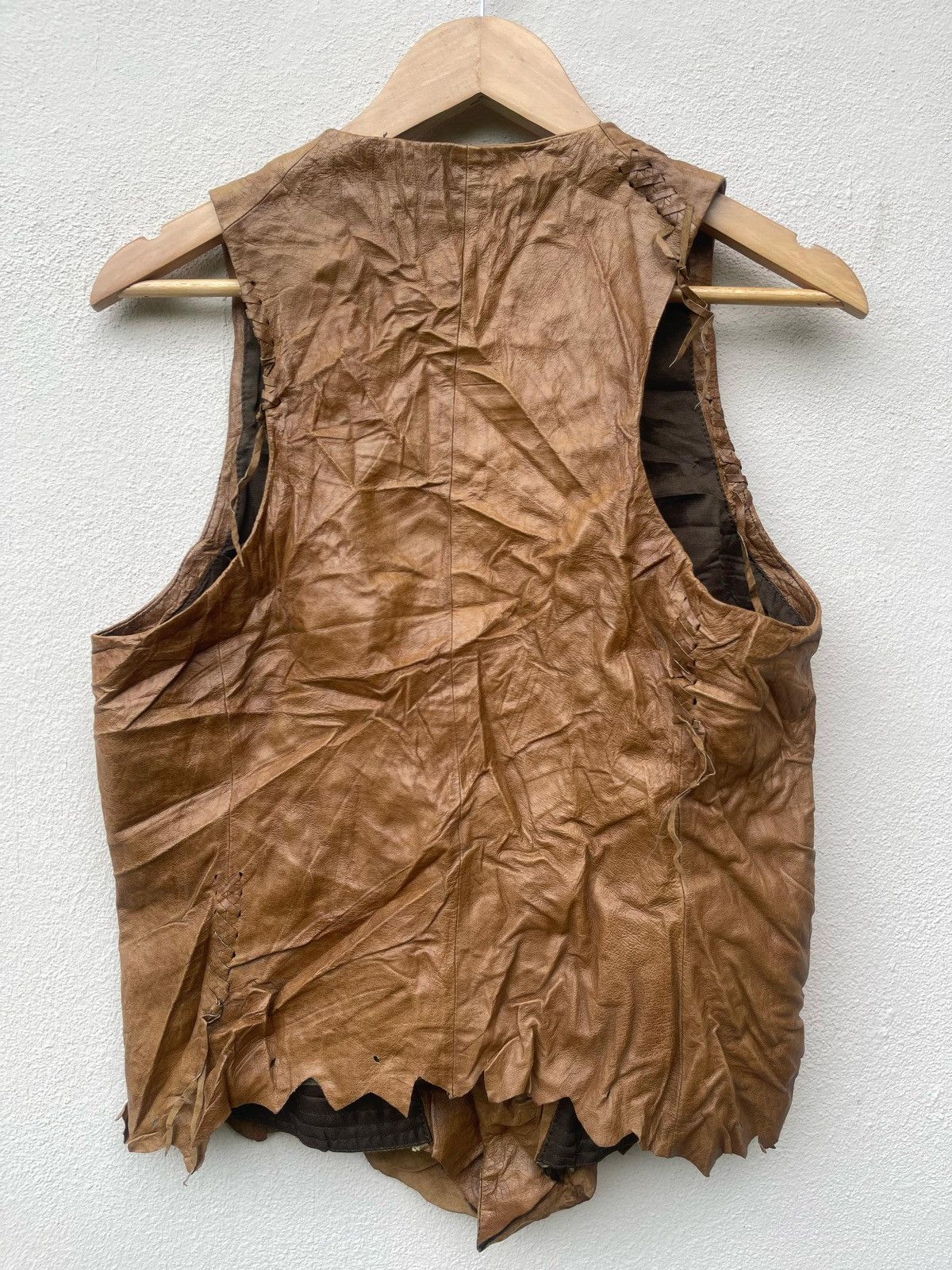 If Six Was Nine × Japanese Brand × Le Grande Bleu (L.G.B.) GOA Deconstructed Leather Vest Jacket Size US M / EU 48-50 / 2 - 12 Thumbnail