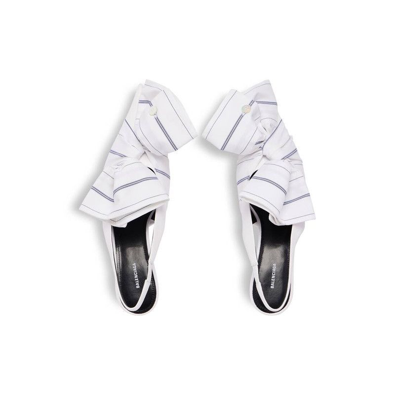 Balenciaga o1w1db10526 Knife Chemise 40mm Slingback in White Size US 10 / IT 40 - 6 Thumbnail