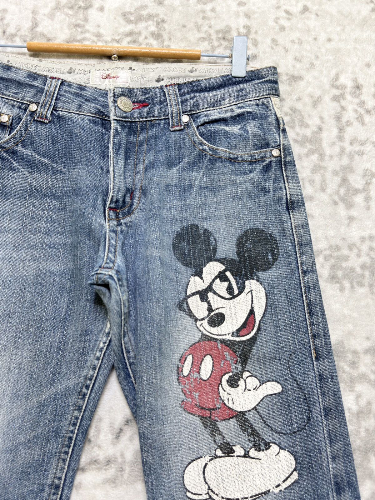 Disney Vintage Disney Mickey Patch Denim 90s Graphic Jeans Size US 30 / EU 46 - 5 Thumbnail