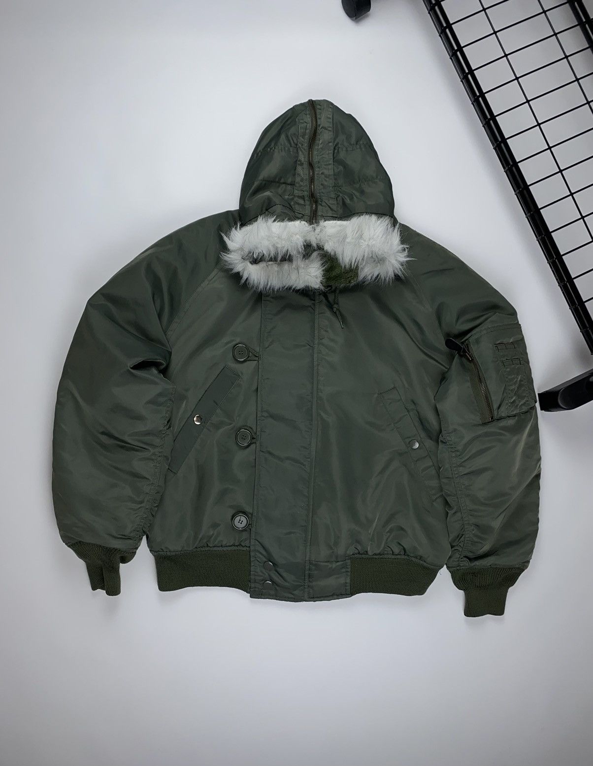 image of Army Of Me x Flying Coffin Vintage Flying Jacket Attached Hood Type N2B Bicol Bird (Size Medium)
