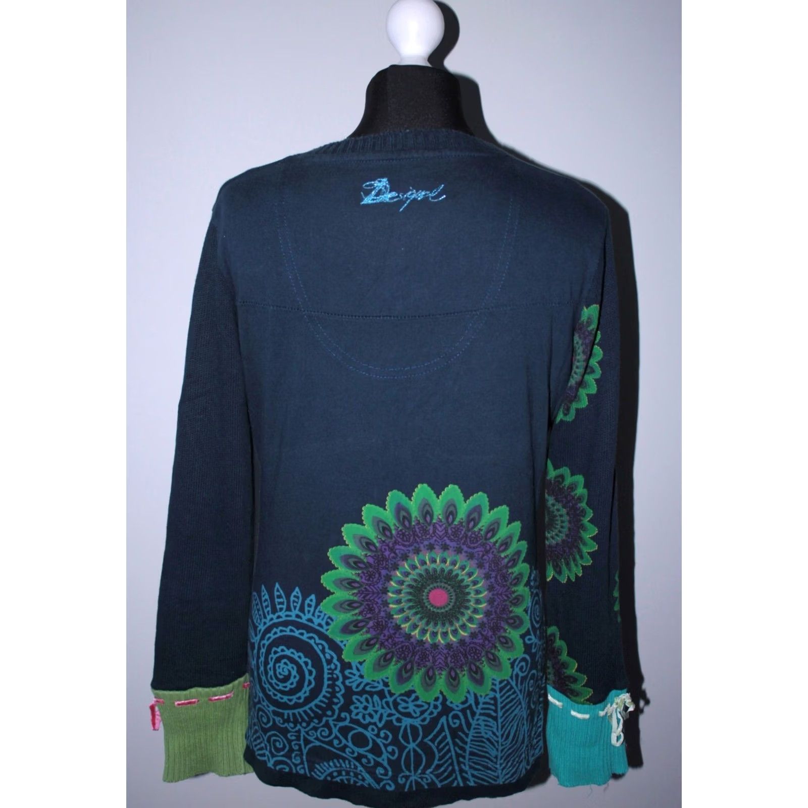 Desigual Desigual Jumper Pullover Womens L Multicoloured Round Neck Knit Shirt/Pullover Size L / US 10 / IT 46 - 3 Thumbnail