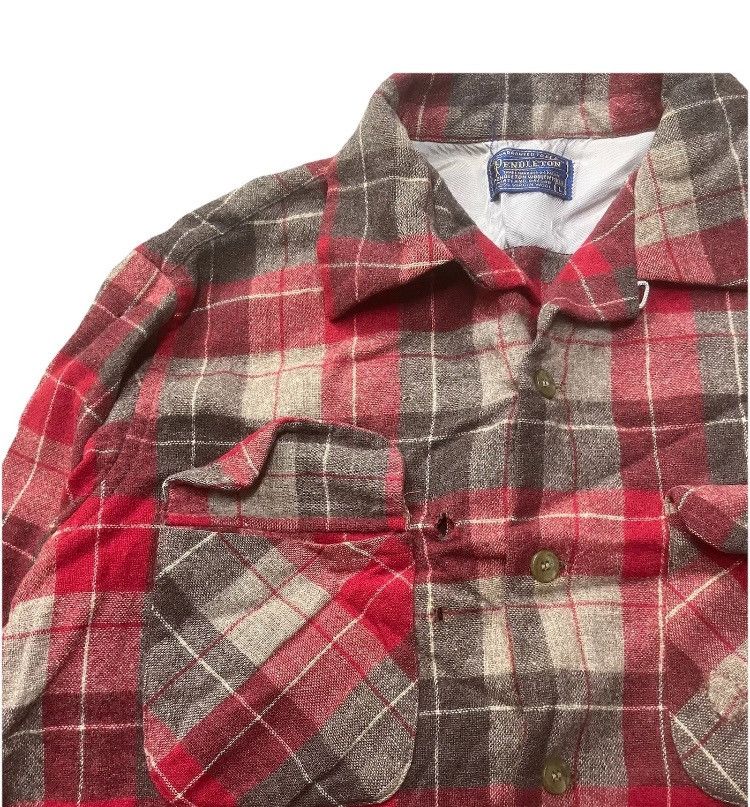 Japanese Brand × Pendleton × Vintage 50’s Pendleton Board Shirt Loop Collar Plaid Wool Flannel Size US M / EU 48-50 / 2 - 2 Thumbnail