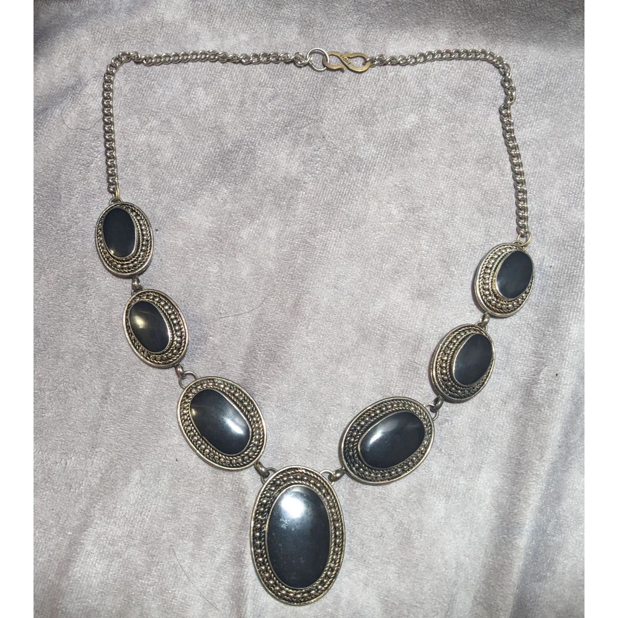 Other Black And Silver Enamel Cabochon Necklace Size ONE SIZE - 8 Thumbnail