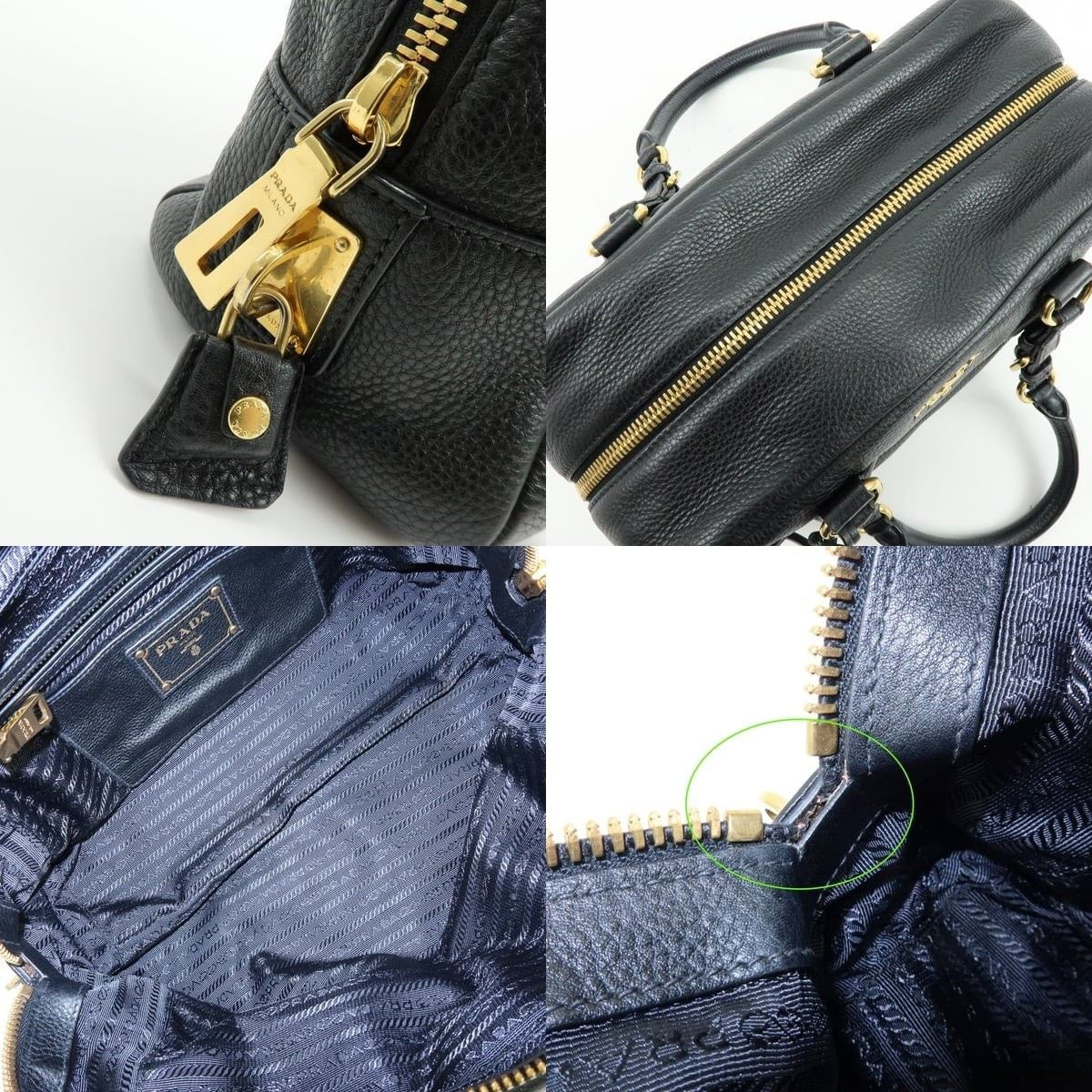 Prada Prada Vitello Daino Shoulder Bag Calfskin Black Size ONE SIZE - 7 Thumbnail