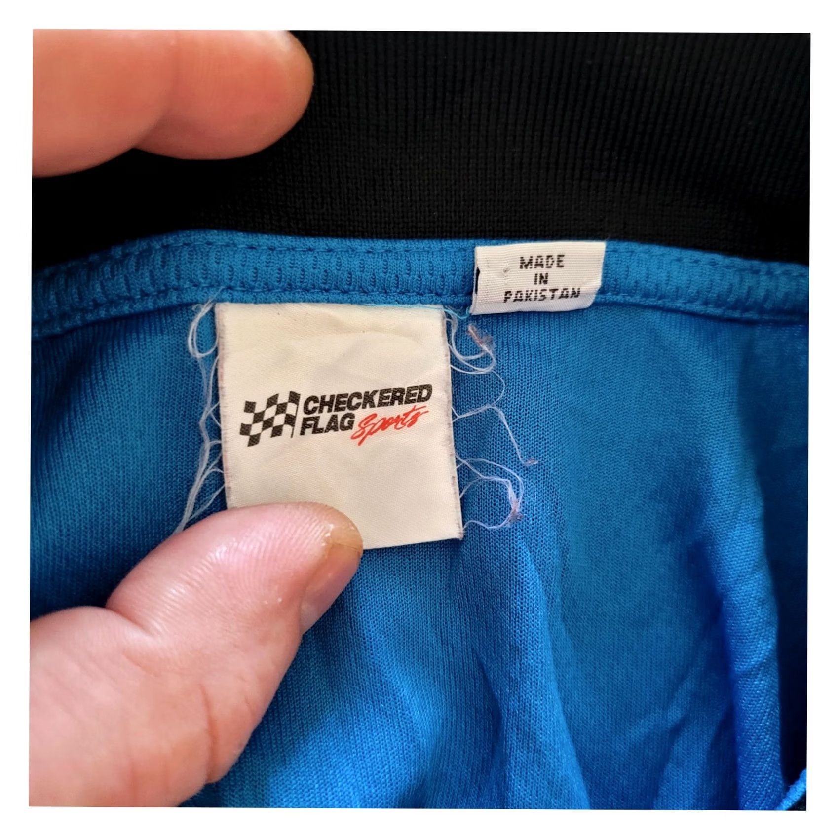 Vintage VINTAGE NASCAR Checkered Flag Sports Polo Shirt - Men's Size M - 100% Polyester - Blue/Black - Embroidered NASCAR Logo - Racing Theme - Grade A Size US M / EU 48-50 / 2 - 6 Thumbnail