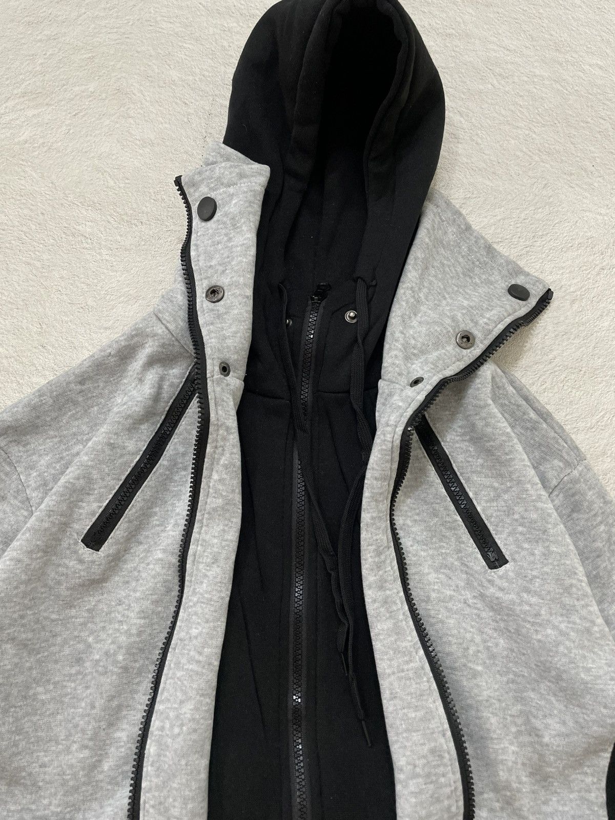 Japanese Brand 2000s Double Layer Zip Hoodie Techwear Hysteric If6was9 LGB Size US XL / EU 56 / 4 - 2 Thumbnail