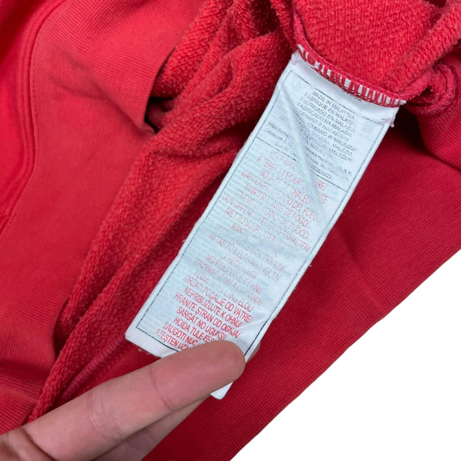 Nike × Vintage Nike Red Fleece Swoosh Raglan Sleeve Pullover Hoodie L Size L / US 10 / IT 46 - 13 Thumbnail