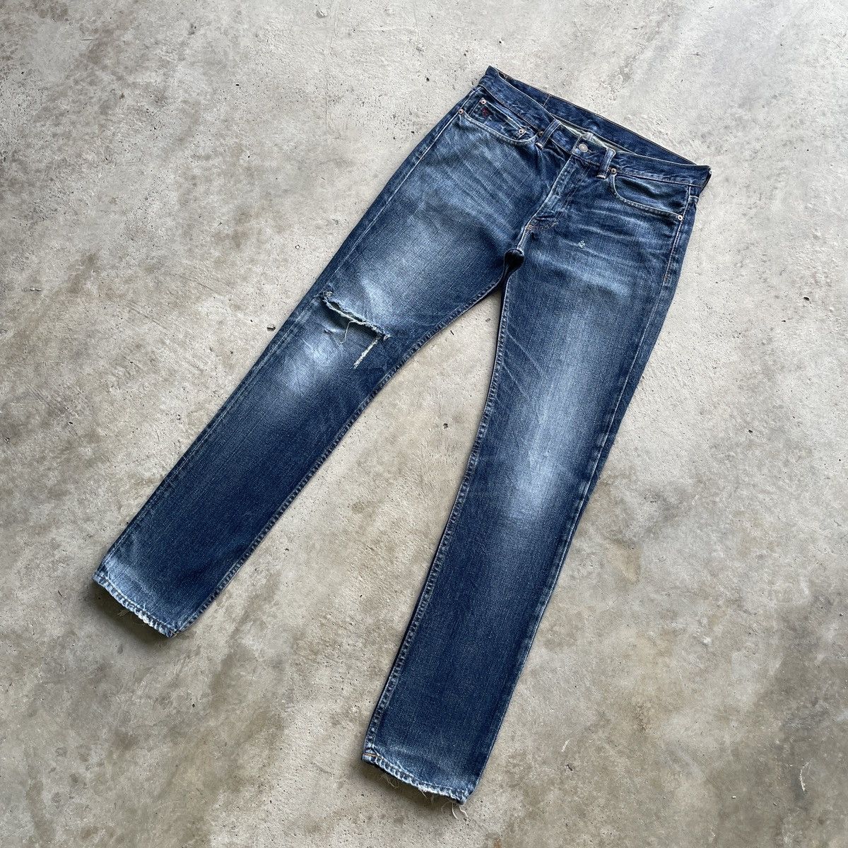 Jean × Polo Ralph Lauren × Ralph Lauren Vintage Polo Ralph Lauren Distressed Jeans Pants Faded Size US 34 / EU 50 - 2 Thumbnail