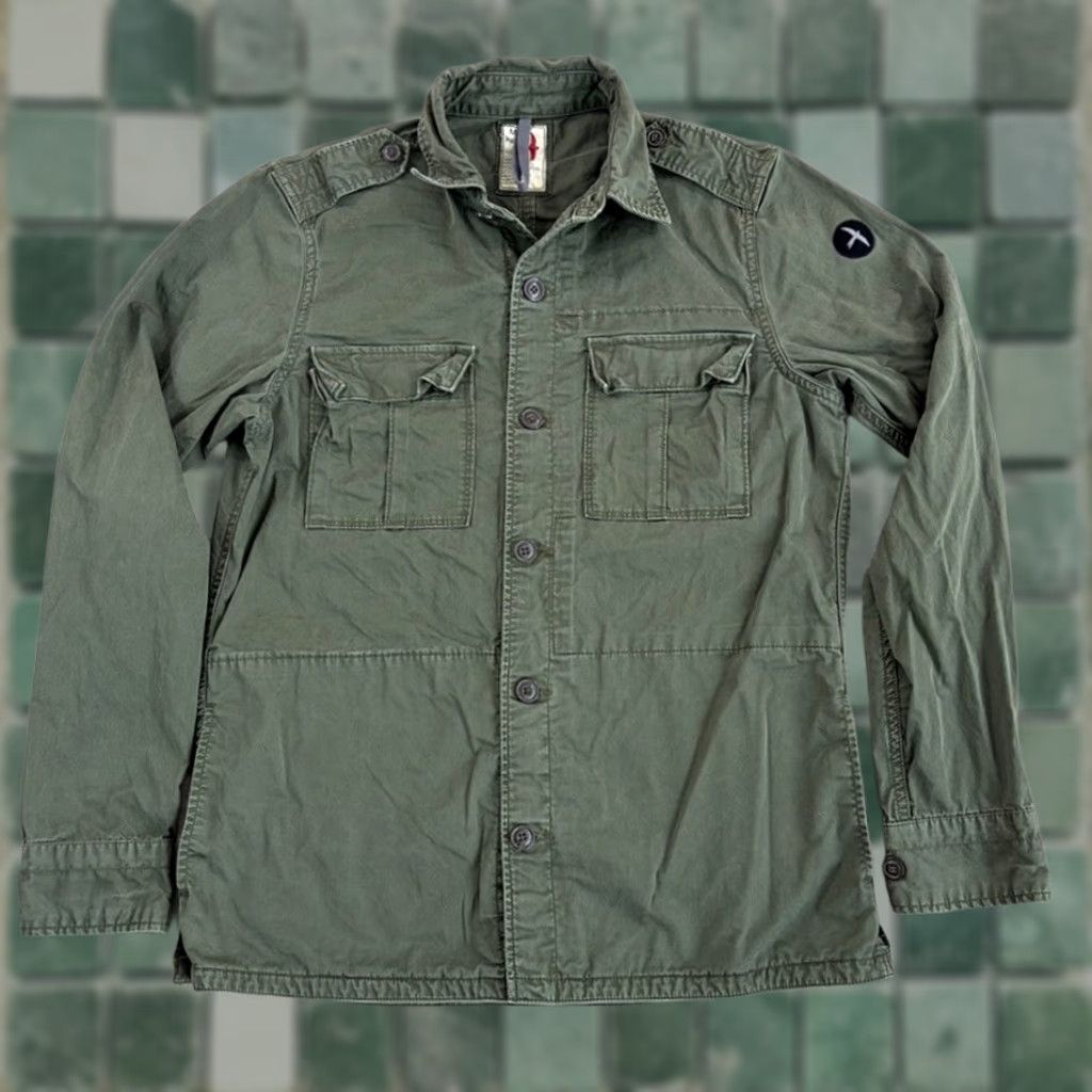 Relwen Relwen Field Jacket Shirt Military Green Organic Cotton Men Medium Size US M / EU 48-50 / 2 - 1 Thumbnail