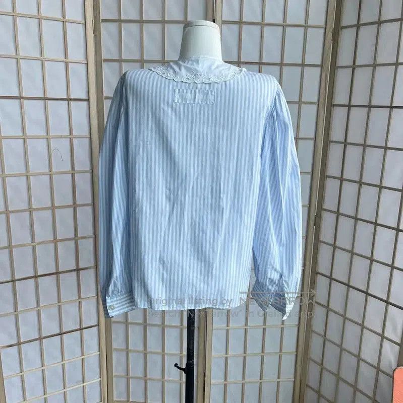 Miu Miu Miu Miu Sky Blue Cotton Women's Shirt . Size M / US 6-8 / IT 42-44 - 2 Thumbnail