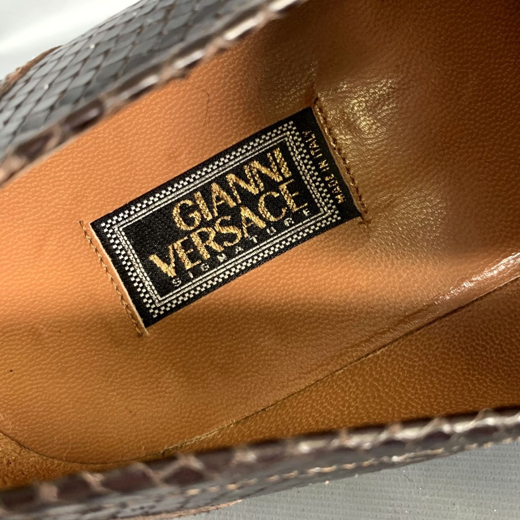 Versace GIANNI VERSACE Size 10 Brown Python Loafer Loafers Mens Adult Leather Dress Loafer Size US 10 / EU 43 - 8 Thumbnail