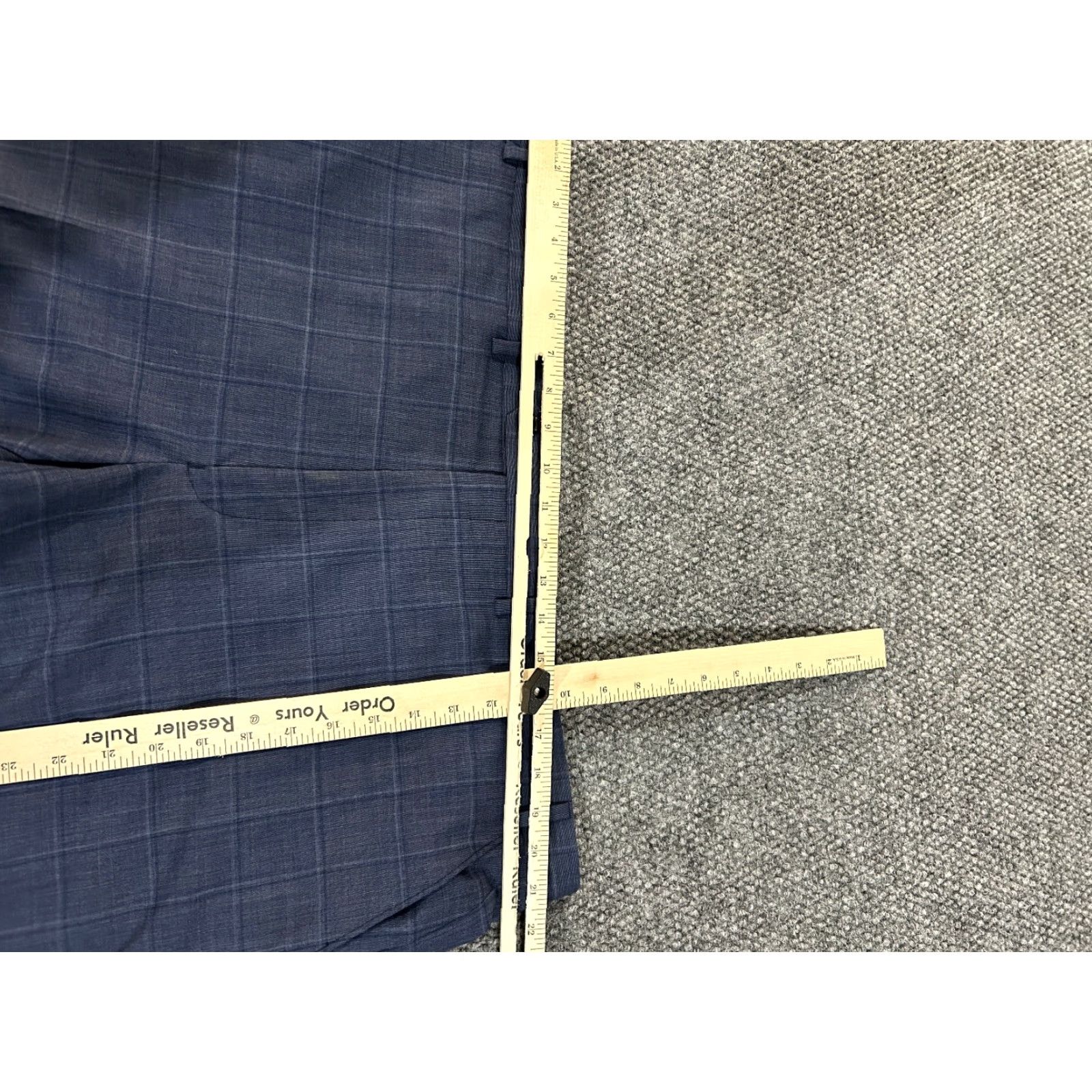 Ralph Lauren Lauren Ralph Lauren Dress Pants Mens 42x32 Blue Wool Polyester Slacks Plaid Business Formal Classic Straight Front Zip Pocket Mens Size US 42 / EU 58 - 3 Thumbnail
