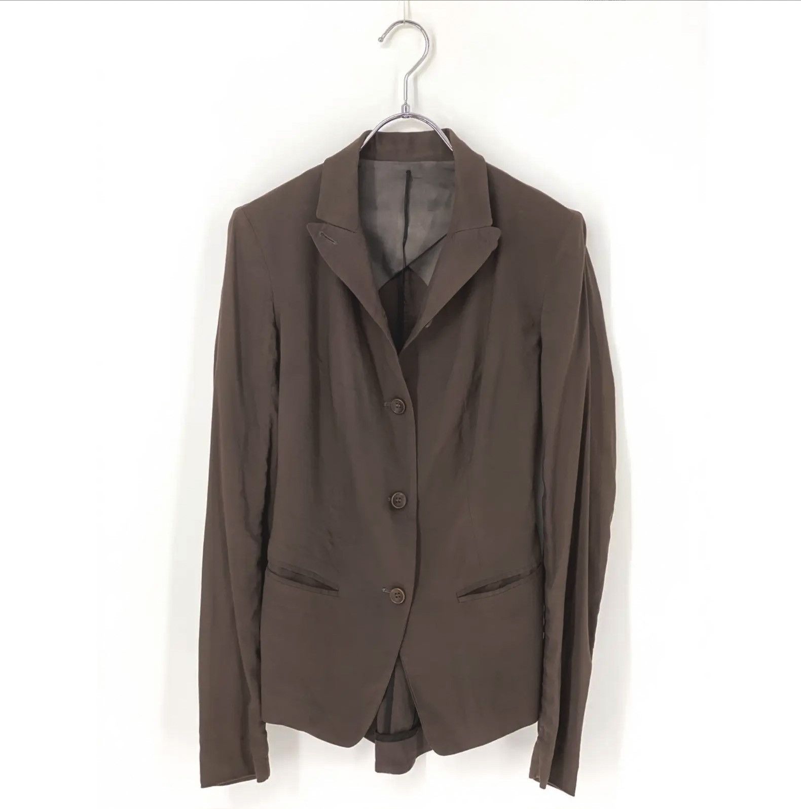 Masnada Brown Tailored Ramie Jacket Deconstructed Design Size S / US 4 / IT 40 - 4 Thumbnail