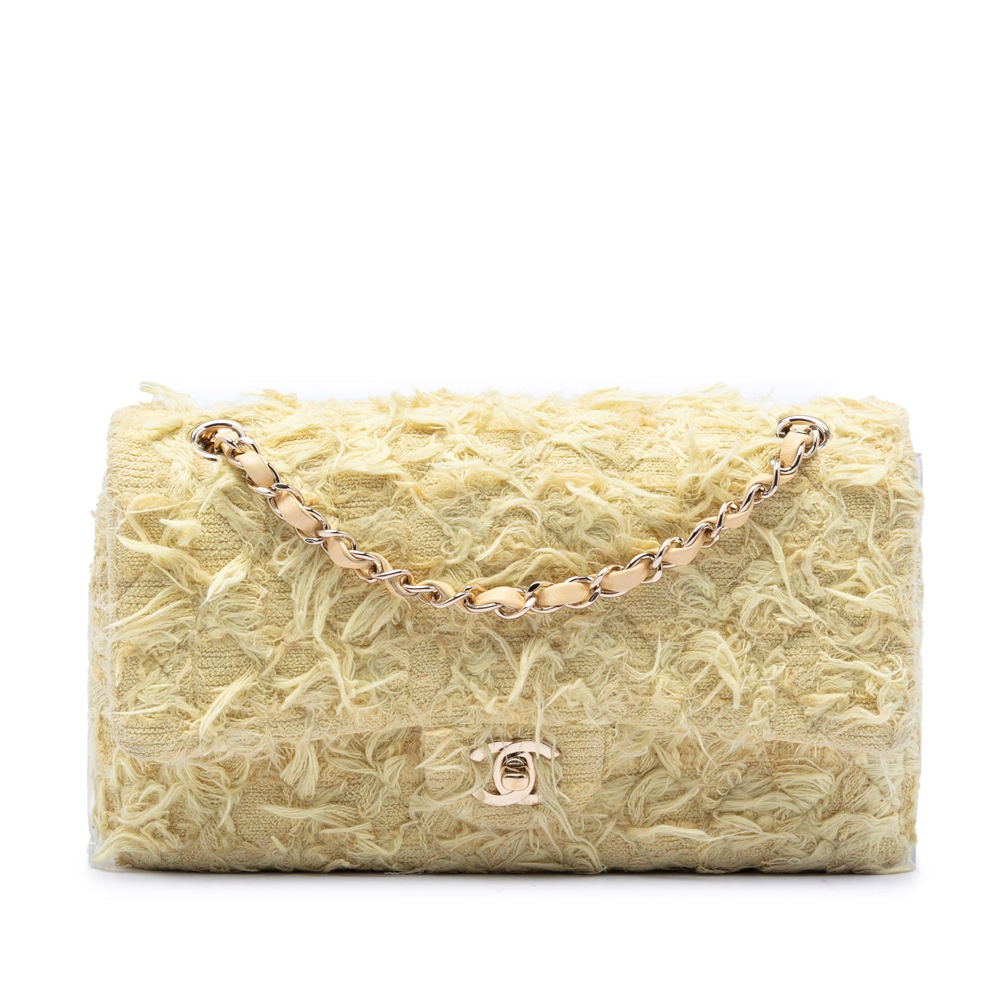 Chanel Medium Classic Fringed Tweed Double Flap Size ONE SIZE - 1 Thumbnail