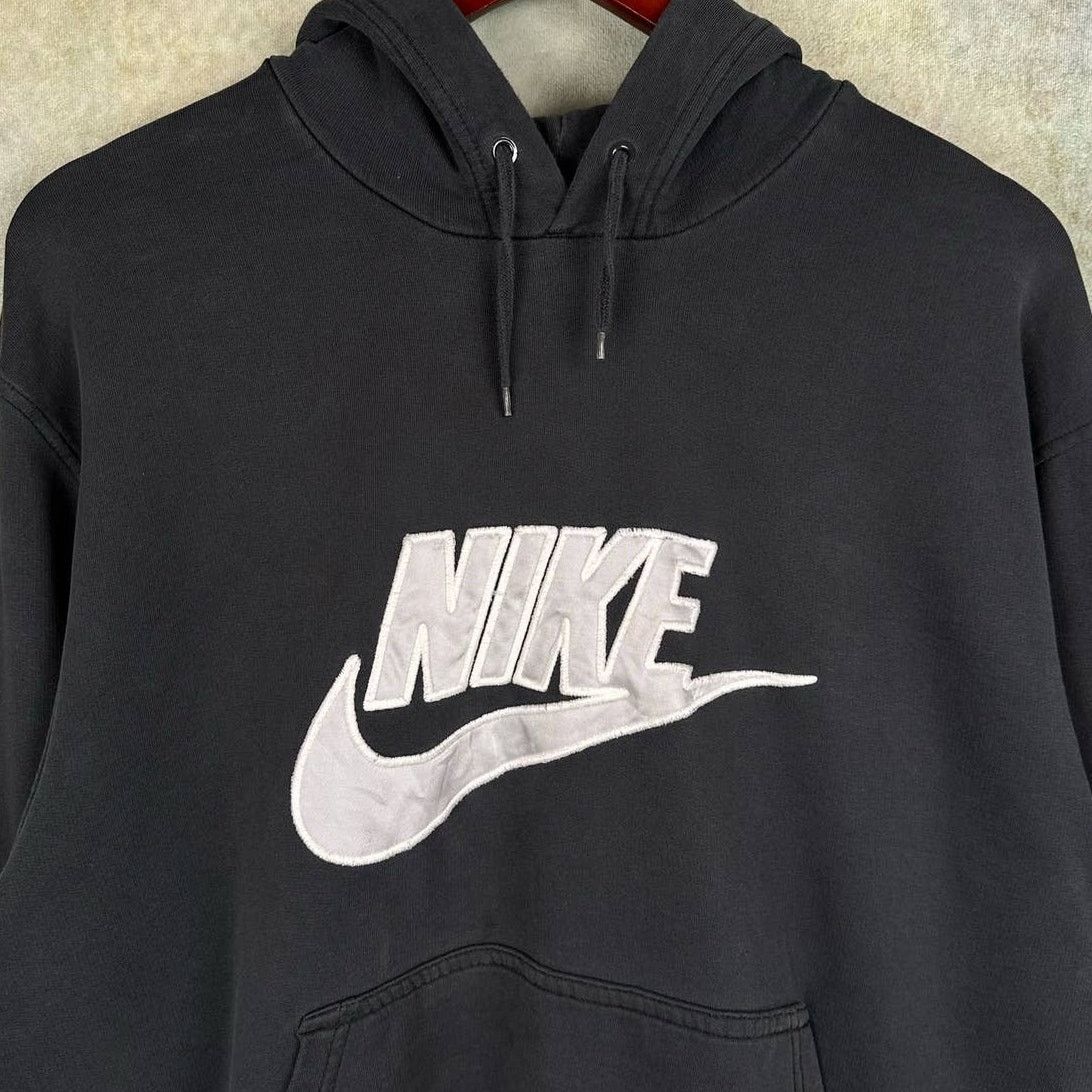 Nike × Vintage Vintage Y2K Nike Spell Out Hoodie Sz L Black Logo Swoosh Size US L / EU 52-54 / 3 - 4 Thumbnail
