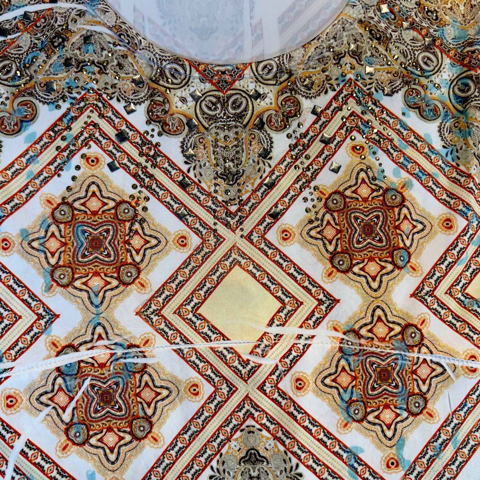 Other World Unity Sleeveless Scoop Neck BOHO Print Mini Dress Size M / US 6-8 / IT 42-44 - 4 Thumbnail