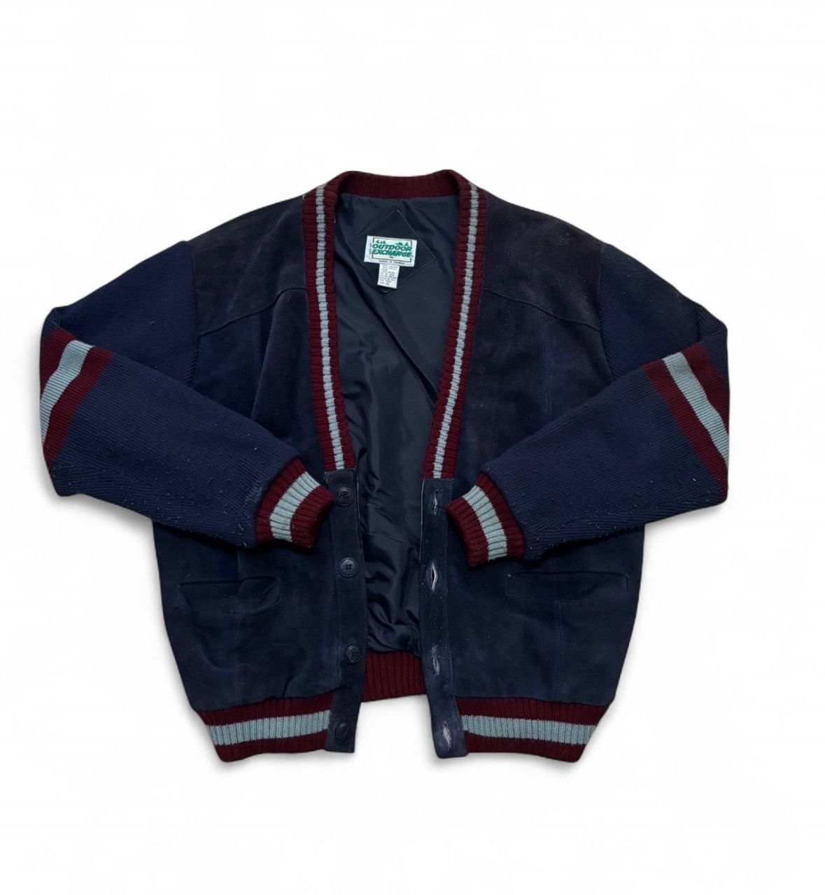 Japanese Brand × Vintage 1980s Vintage Outdoor Exchange Suede Cardigan Size US XL / EU 56 / 4 - 1 Thumbnail