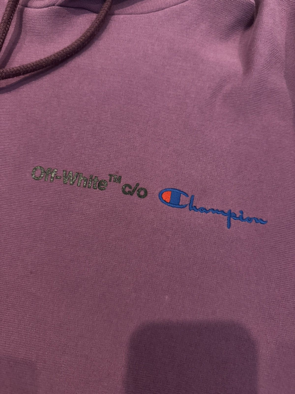 Champion × Off-White Off White Champion Purple Hoodie Size Medium Size US M / EU 48-50 / 2 - 8 Thumbnail