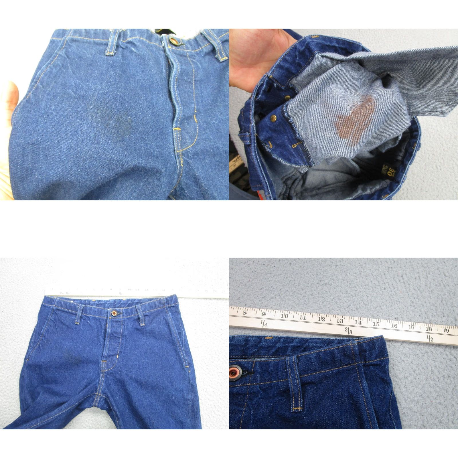 Denime BLKSMTH Jeans Mens 30 Blue Selvedge Denim Pants Cone White Oak Made USA Workwear Size US 30 / EU 46 - 8 Thumbnail